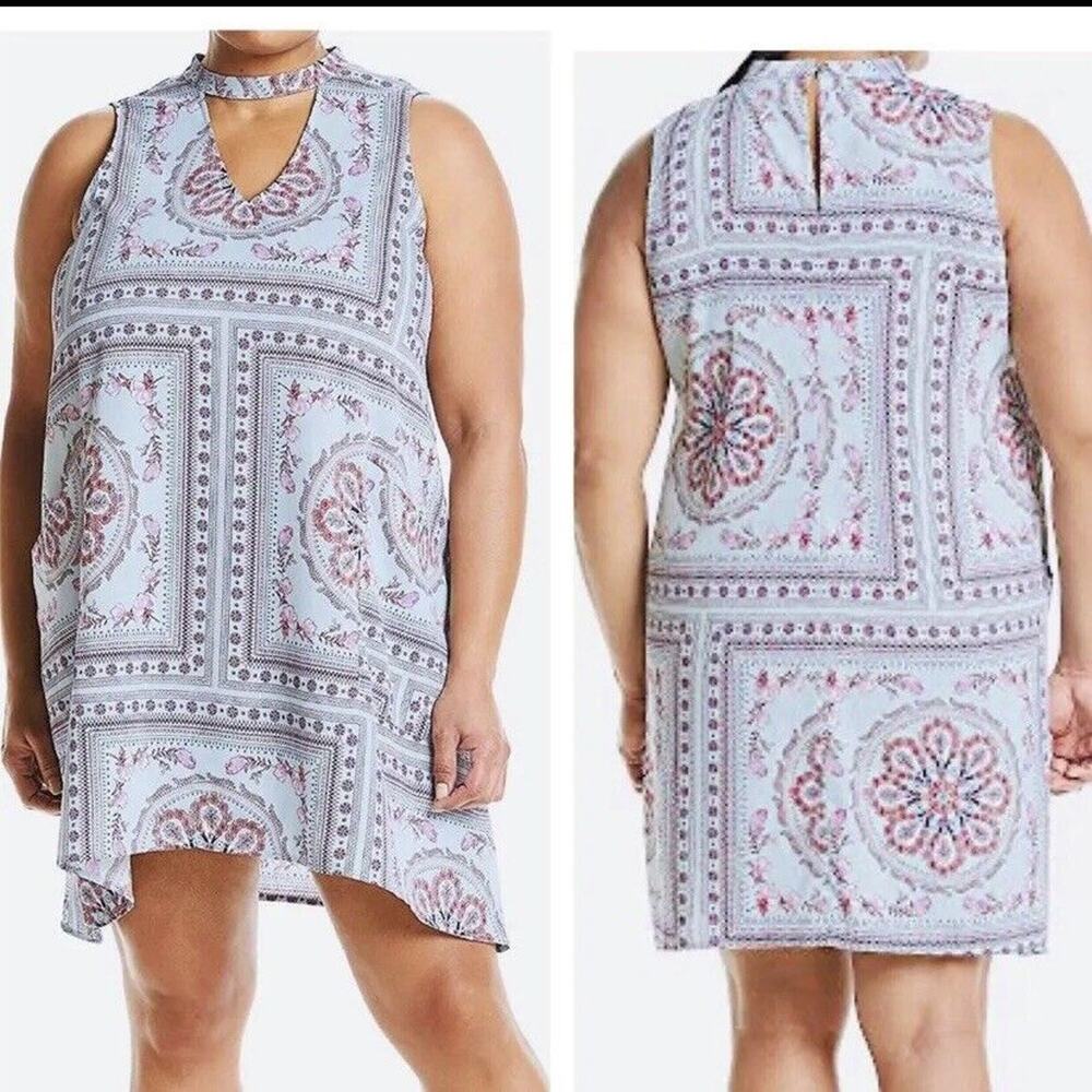 Living Doll Blue Floral Paisley Dress Size 2X